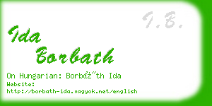 ida borbath business card